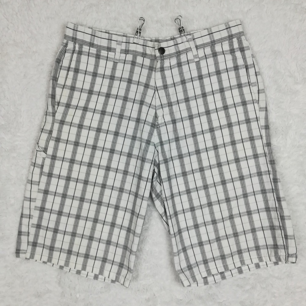 Dickies Mens Shorts Relaxed Fit Work White Plaid Outdoor 32